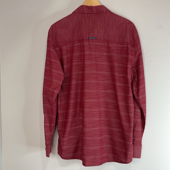 Point Zero Mens NWT Black Label Semi Fit Burgundy Button-Up Shirt Western Vibe L - Picture 12 of 14
